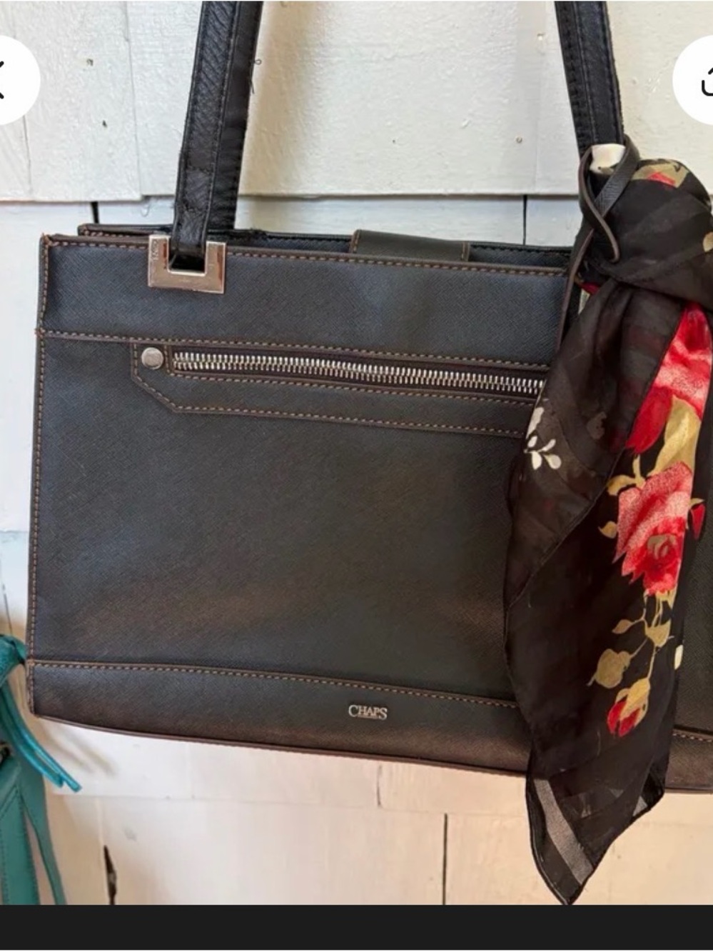 CHAPS  Saffiano Tote Bag with Zip Pocket